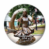 USA America Salem Bewitched Statue of Elizabeth Montgomery 3D Fridge Magnet Crystal Glass