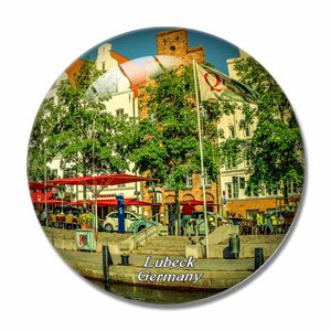 Germany Old Town Lubeck 3D Fridge Magnet Crystal Glass