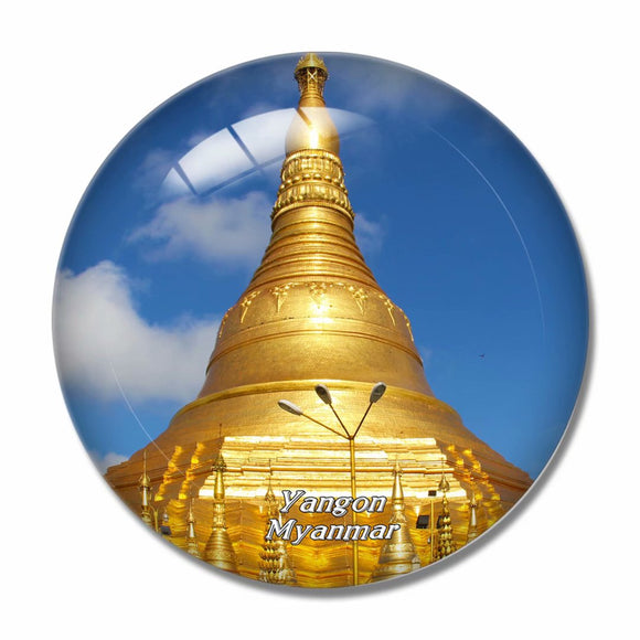 Shwedagon Pagoda Yangon Myanmar 3D Fridge Magnet Crystal Glass