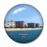 Pompano beach Florida USA 3D Fridge Magnet Crystal Glass