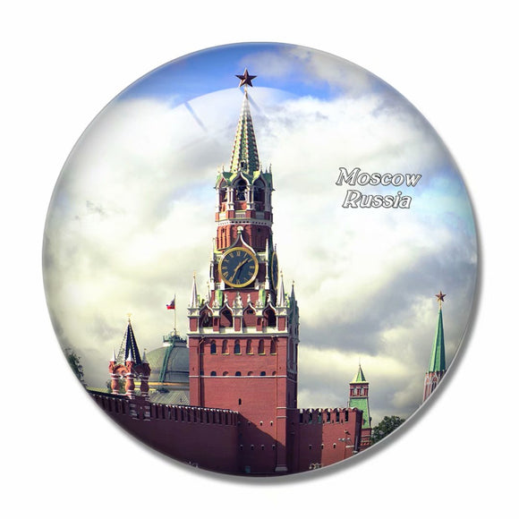 Russia Moscow Spasskaya Tower 3D Fridge Magnet Crystal Glass