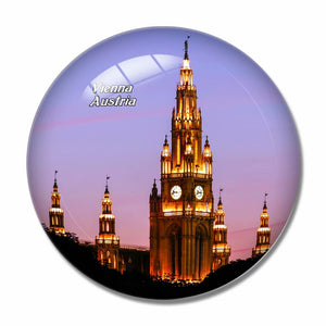 Austria Rathaus Vienna 3D Fridge Magnet Crystal Glass