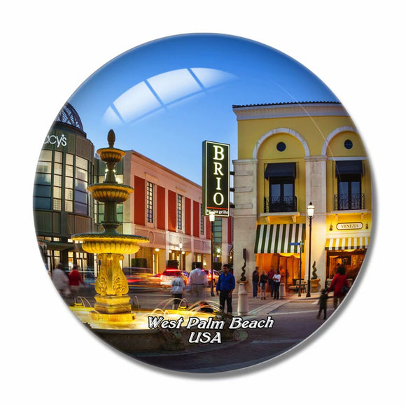 USA America Place West Palm Beach 3D Fridge Magnet Crystal Glass
