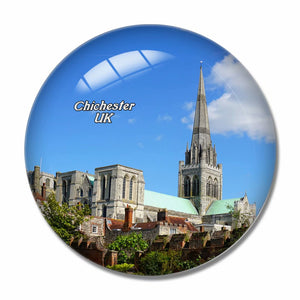 UK England Chichester Cathedral 3D Fridge Magnet Crystal Glass