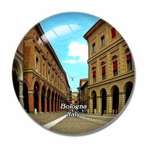 Italy Bologna Red  Arcades Gallery 3D Fridge Magnet Crystal Glass