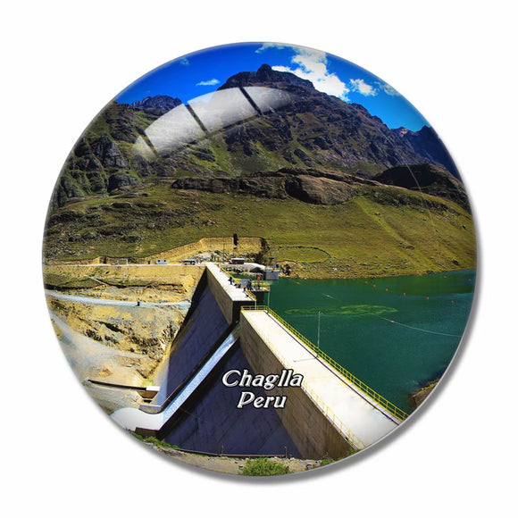 Chaglla Hydropower Station Peru 3D Fridge Magnet Crystal Glass