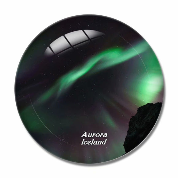 Iceland Aurora 3D Fridge Magnet Crystal Glass