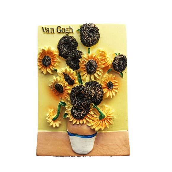 Van Gogh Sunflower Netherlands Holland Fridge Magnet 3D Resin