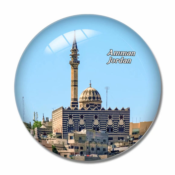 Jordan Amman Mosque 3D Fridge Magnet Crystal Glass