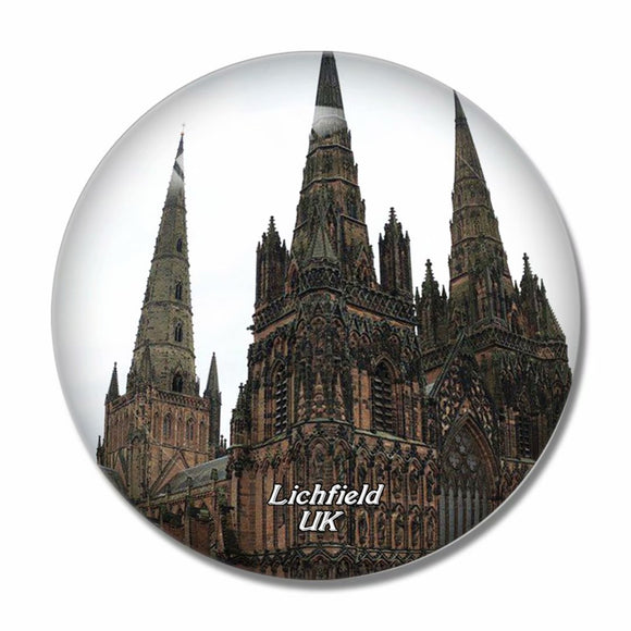 UK England Lichfield Cathedral 3D Fridge Magnet Crystal Glass