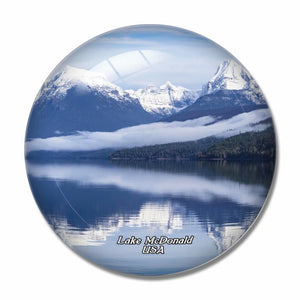 America USA Lake McDonald 3D Fridge Magnet Crystal Glass