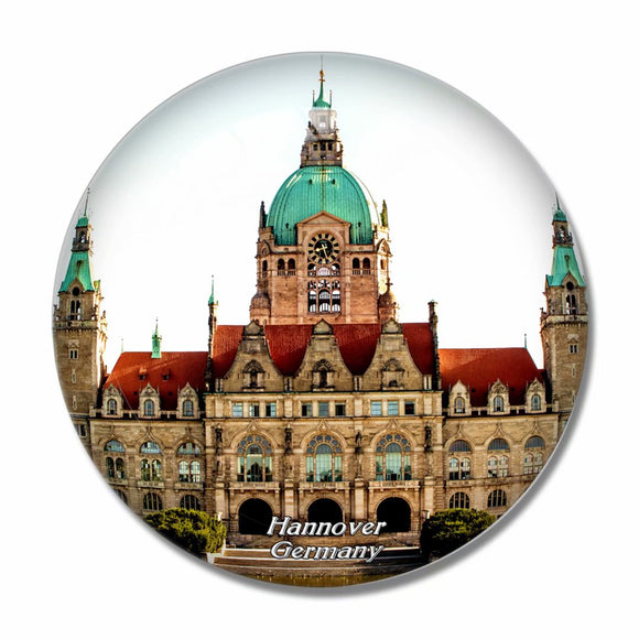 Germany New Town Hall Hannover 3D Fridge Magnet Crystal Glass