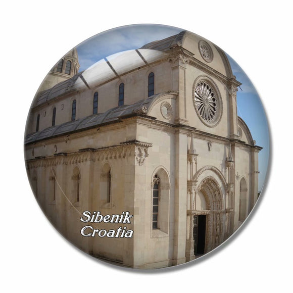 Croatia The Cathedral of St James in Sibenik 3D Fridge Magnet Crystal Glass