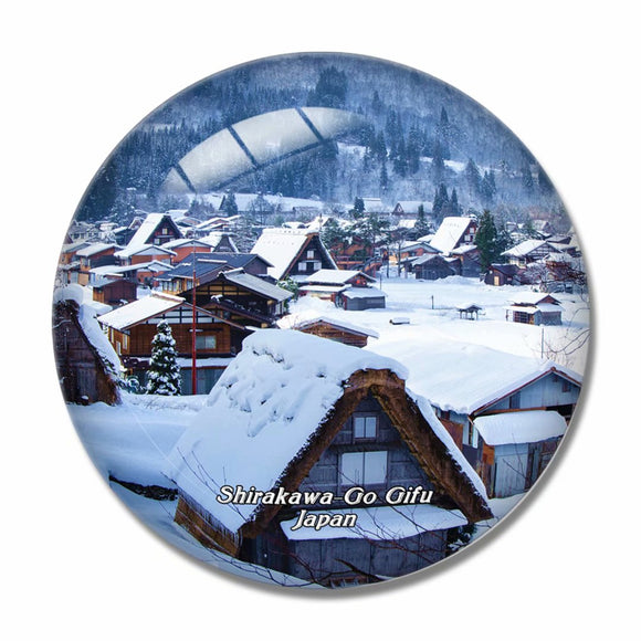 Shirakawa-Go Gifu Japan 3D Fridge Magnet Crystal Glass