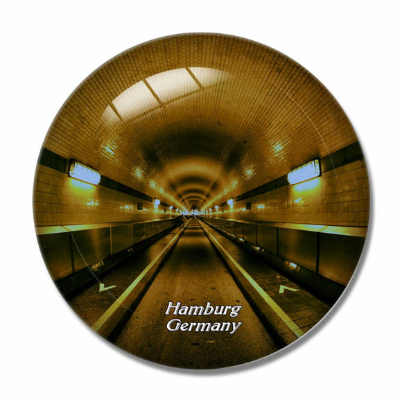 Germany Old Elbtunnel Hamburg 3D Fridge Magnet Crystal Glass