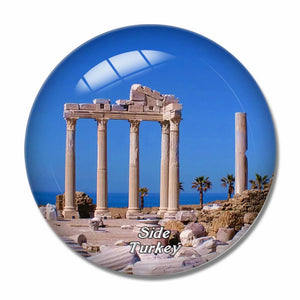 Turkey Temple of Apollo Side 3D Fridge Magnet Crystal Glass