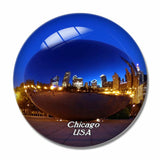USA America Cloud Gate©yMillennium Park Chicago 3D Fridge Magnet Crystal Glass