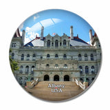 USA America Albany Capitol Building 3D Fridge Magnet Crystal Glass