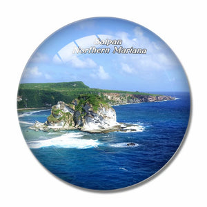 Northern Mariana USA Saipan Bird Island Beach 3D Fridge Magnet Crystal Glass