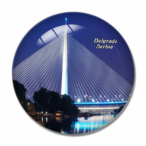 Serbia Bridge Belgrade 3D Fridge Magnet Crystal Glass