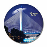 Serbia Bridge Belgrade 3D Fridge Magnet Crystal Glass