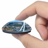 Holland Erasmus Bridge Rotterdam 3D Fridge Magnet Crystal Glass