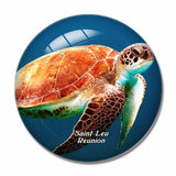 Turtle Saint-Leu Reunion 3D Fridge Magnet Crystal Glass