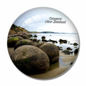 New Zealand Moeraki Boulders Oamaru 3D Fridge Magnet Crystal Glass