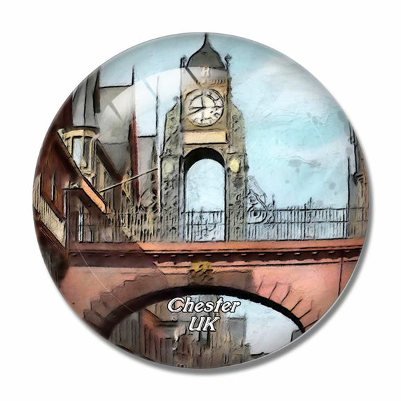 UK England Eastgate Clock Chester 3D Fridge Magnet Crystal Glass