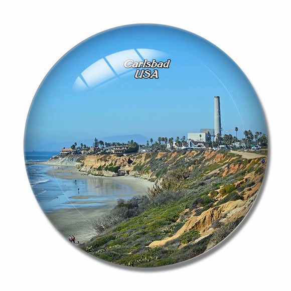 USA America Carlsbad State Beach 3D Fridge Magnet Crystal Glass