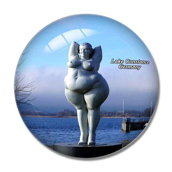 Germany Lake Constance Statue Women 3D Fridge Magnet Crystal Glass