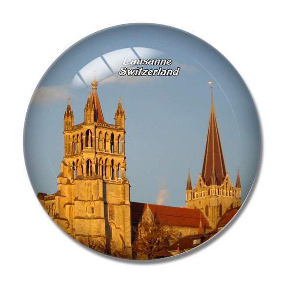 Switzerland Lausanne Cathedral 3D Fridge Magnet Crystal Glass