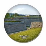 Spain Fortress and Walls of Pamplona 3D Fridge Magnet Crystal Glass