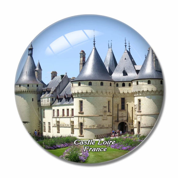 France Castle Loire 3D Fridge Magnet Crystal Glass