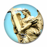 Italy Rome Angel Statue 3D Fridge Magnet Crystal Glass