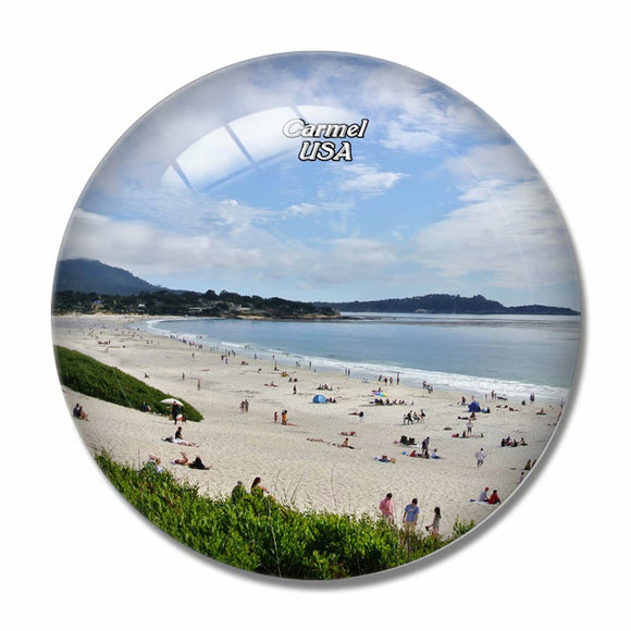 USA America Carmel River State Beach 3D Fridge Magnet Crystal Glass