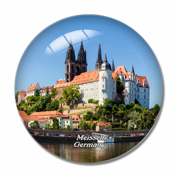 Germany Meissen Cathedral Castle 3D Fridge Magnet Crystal Glass