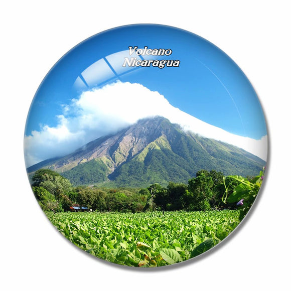 Nicaragua Volcano 3D Fridge Magnet Crystal Glass