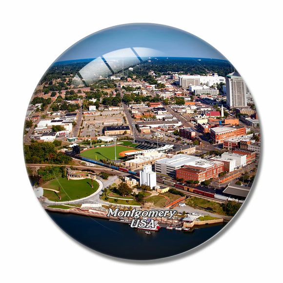 USA America Montgomery Alabama 3D Fridge Magnet Crystal Glass
