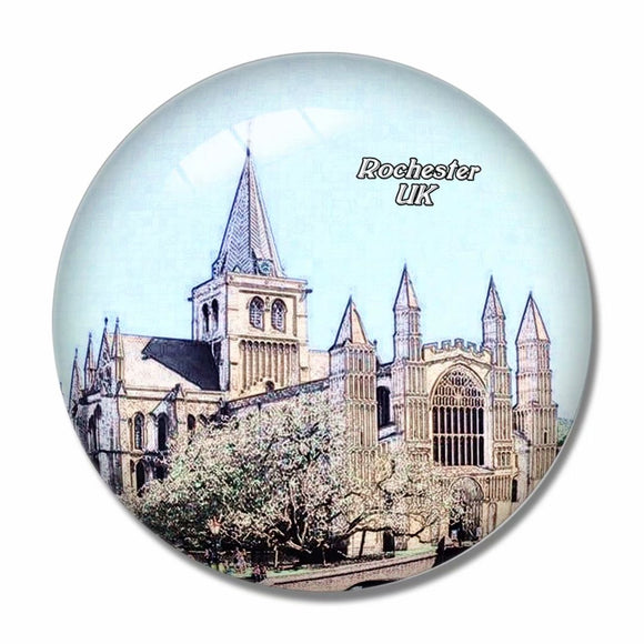 UK England Rochester Cathedral 3D Fridge Magnet Crystal Glass