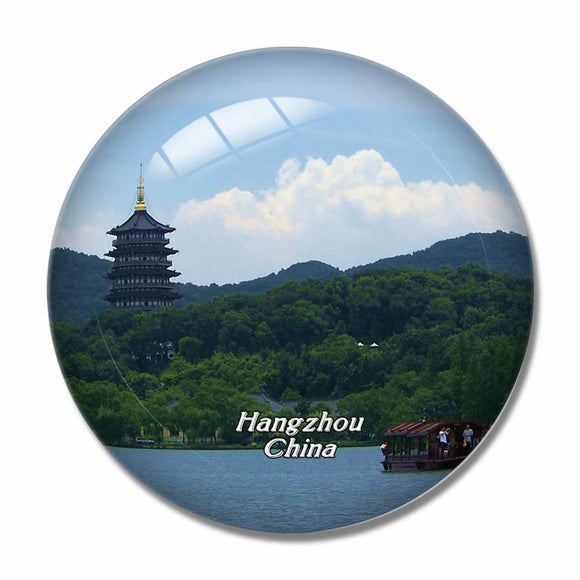 China West Lake Hangzhou 3D Fridge Magnet Crystal Glass