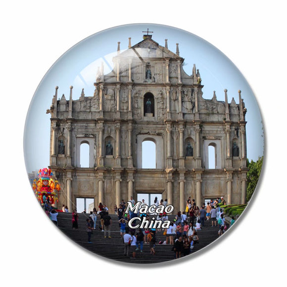 China Ruins of St. Paul's Macao 3D Fridge Magnet Crystal Glass