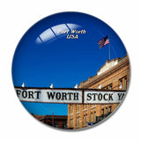 USA America Fort Worth Stockyard 3D Fridge Magnet Crystal Glass