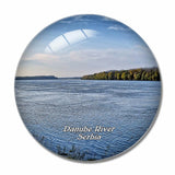 Danube River Belgrade Serbia 3D Fridge Magnet Crystal Glass