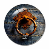 Italy Rome Castel Sant'Angelo Door Metal Ring 3D Fridge Magnet Crystal Glass