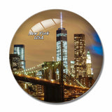 USA America Brooklyn Bridge New York 3D Fridge Magnet Crystal Glass