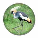 Uganda Crested Crane Bird 3D Fridge Magnet Crystal Glass