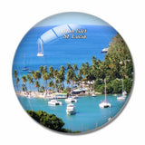 Gros Islet St. Lucia 3D Fridge Magnet Crystal Glass