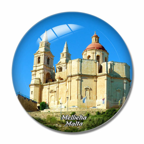 Malta Mellieha 3D Fridge Magnet Crystal Glass