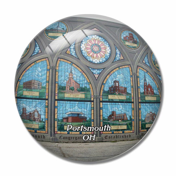 Portsmouth Floodwall Mural Ohio USA 3D Fridge Magnet Crystal Glass